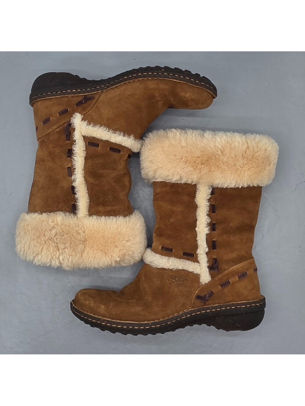 🔥 Ugg Elijo Womens Boots Brown Suede Pull On Shoes 5674 Size 7 Beautiful Shape